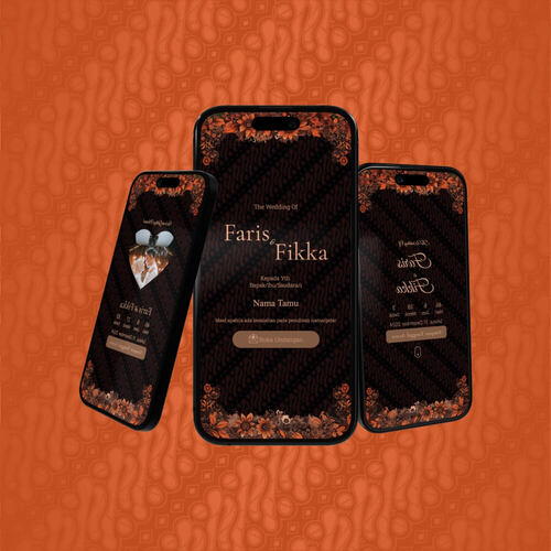 Shades of Black Batik and Orange Flowers